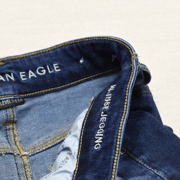 American Eagle Women Cotton Blue Size 2 Short Hi Rise Jegging Skinny Distressed - Picture 7 of 8